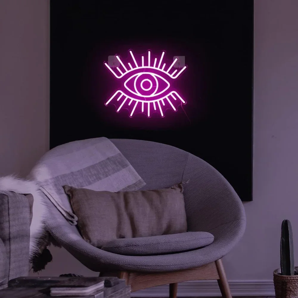 Pink Evil Eye Greek Spiritual Neon Light LED Wall Decor Dorm Bedroom Bathroom